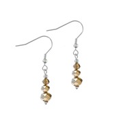 Boucles d'oreilles perles verre dorées 1