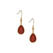 Boucles agate rouge, doré