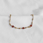 Bracelet agate rouge/chaine Do 3