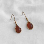 Boucles agate rouge, doré 3