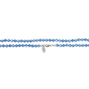 Collier perles verre Bleu clair, rang 1m