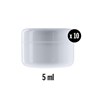 Pot simple paroi blanc 5 ml en lot de 10