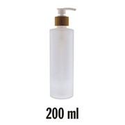 Flacon verre 200ml + pompe cosmétique bambou