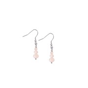 Boucles d'oreilles perles verre beige