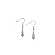 Boucles d'oreilles perles verre brun