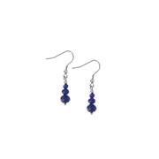 Boucles d'oreilles perles verre bleu marine