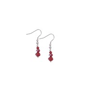 Boucles d'oreilles perles verre bordeaux