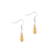 Boucles d'oreilles perles verre moutarde