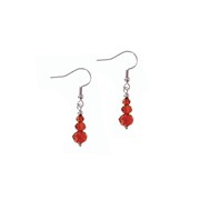 Boucles d'oreilles perles verre chocolat