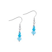 Boucles d'oreilles perles verre bleu turquoise