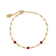 Bracelet agate rouge/chaine Do