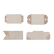 Etiquettes en bois rectangles (20 pièces)